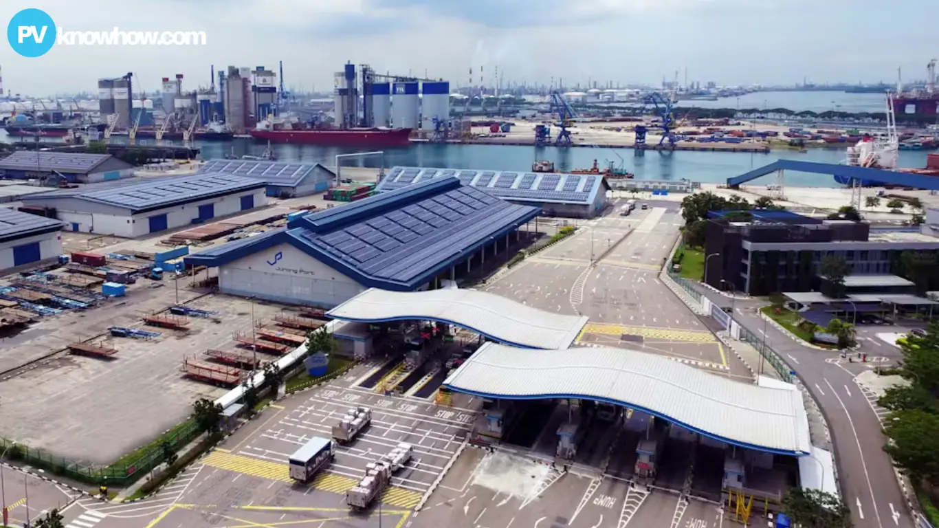 Solar Panels at an Industrial Port