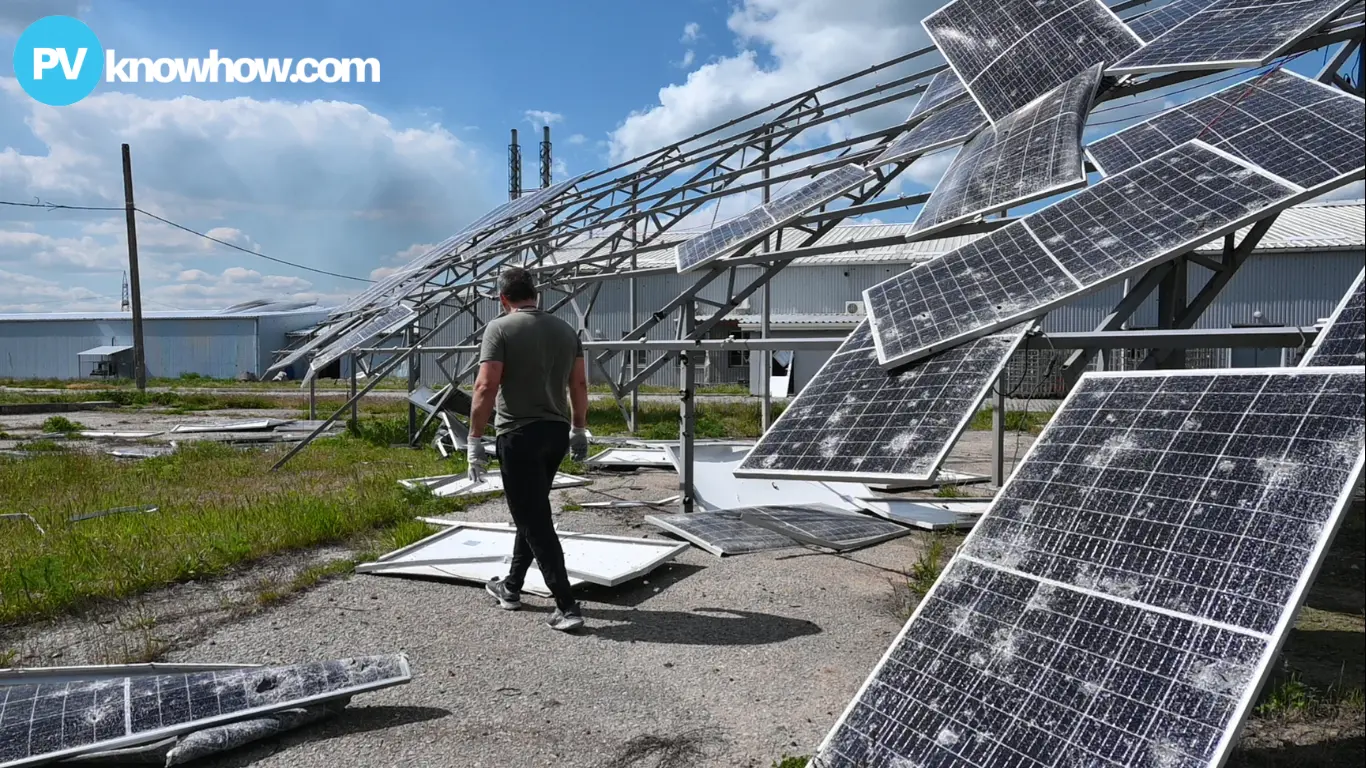 Solar Panels in a War-Torn Landscape