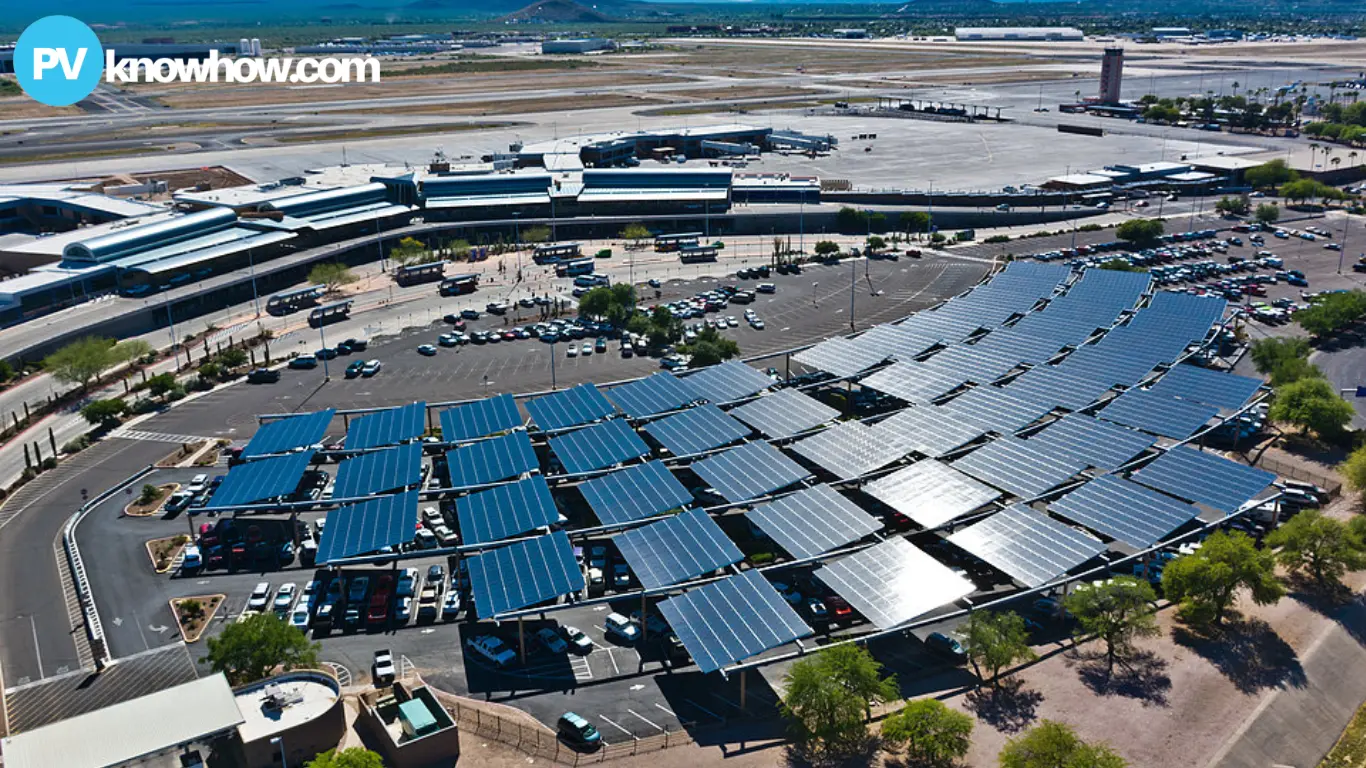 large solar park with numerous solar panels installed