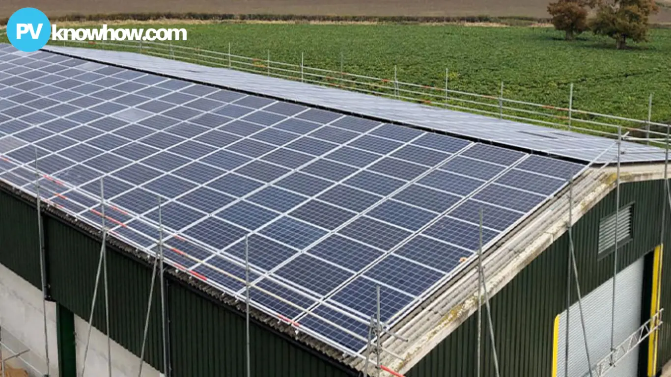 small-scale solar installation on a farm