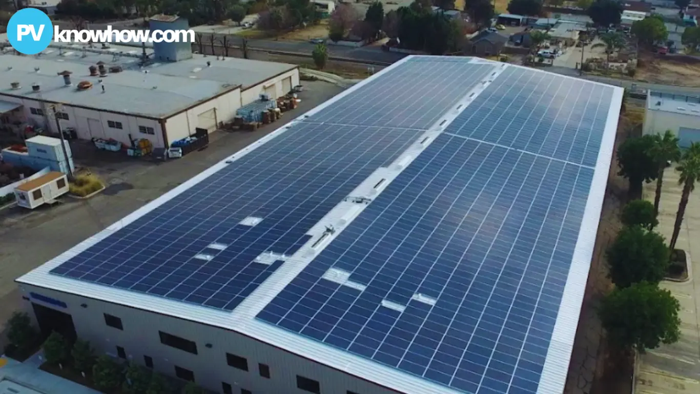 solar panels at commercial facility